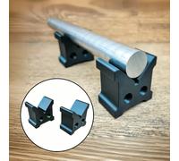 2 blocs de support en V noirs, fixation à barre ronde à 90 degrés, support de positionnement de cylindre pour atelier d'usinage sur tour