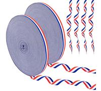 2 Bobines 50m*10mm de Ruban Tricolore, Ruban Satin Bleu Blanc Rouge, Couleurs du Drapeau Français pour Médaille, Emballage Cadeau, Mariage, Fête Nationale