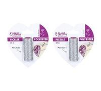 2 bobines de ficelle métallisée argent 25 m - Graine Créative