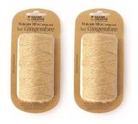 2 bobines de fil de jute - Naturel - 100 m Beige G