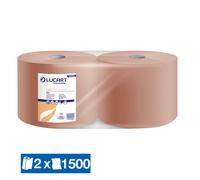 Bobine essuyage industriel chamois Lucart 1500 S - Lot de 2