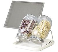 2 bocaux de germination 1 L avec support et bac de récupération [Royal Gardineer]