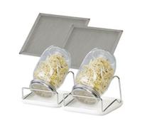 2 bocaux de germination 1 L avec support et bac de récupération Royal Gardineer