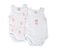 2 Body bébé sans manches rose Teddy - 9 mois