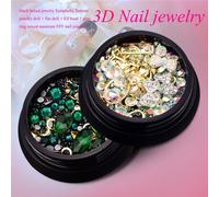 2 Boîte 3d Ongles Bijoux Coloré Mixte Acrylique Pointe Diamant Plat Bijou Pierre Ongle Strass Manucure Bricolage Nail Art Décoration (Bo
