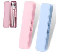 2 Boite a Couvert Transportable, Boîte de Rangement Portable, étui de Rangement pour Ustensiles pour Voyage de Pique-Nique à