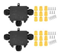 2 Boîte de Dérivation étanche IP68, Boîte de Jonction Etanche Electrique Exterieur, 3 Voies Connecteur de Câble pour Câble 4 à 12 mm Diamètre