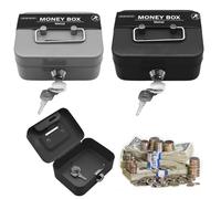 2 Boîtes à Argent Verrouillables avec Fente de Sécurité : Boîte à Argent LEKEFETO Verrouillable Petite Boîte à Argent avec clé Mini Banque en Métal pour Les Pourboires pour Enfants et Adultes