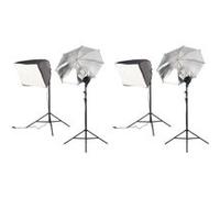 2 boîtes à lumière avec parapluie réflecteur