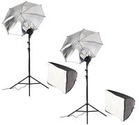 2 boîtes à lumière avec parapluie réflecteur [Somikon]