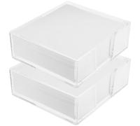 2 boîtes Bloc-notes Cube en Papier, Boîte Transparente, 11,5x10,5x3,8cm | Extraction Facile, Écriture Fluide, Usage Quotidien, pour Bureau, Voyage, Élèves, Journaling, Carnets