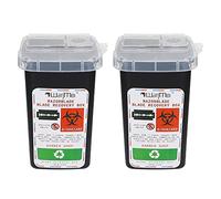 2 Boîtes Boîte De Rangement Des Lames Conteneur D'élimination Des Lames Stockage Des Poubelles Boîtes De Rangement De Lames Rasage Jetable À Clapet Plastique Assiette Combinée