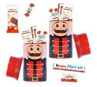 2 Boites Casse-Noisettes garnies de 30 chocolats Kinder Country, Maxi, Schokobons & mini Bueno | Idéal pour déposer sous le sapin