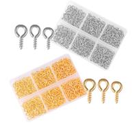 2 Boîtes Crochet à Visser en Fer pour Bijoux Diy, Œillet Fileté | Boîte de Rangement Incluse, Finition Brillante Plaquée, pour Perles, Bracelets de Cheville et Pendentifs