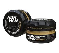 2 boites de Cire gel coiffante pour homme Nishman GOLD ONE 07 homme fixation extra forte