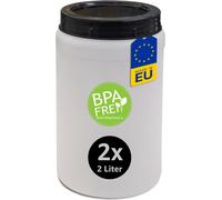 2 boîtes de conservation de 2 litres avec couvercle à visser, qualité alimentaire, sans BPA Boîte de conservation en vrac Pour cuisine Hobby atelier Riz Céréales Farine Sucre