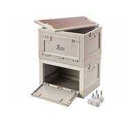 XCase 2 boîtes de rangement pliables 30 L AB-100 avec couvercle et 4 roulettes