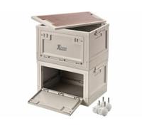 2 boîtes de rangement pliables 30 L AB-100 avec couvercle et 4 roulettes XCase