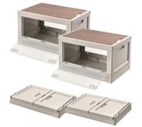 2 boîtes de rangement pliables 55 L avec étagère AB-110 XCase