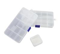 2 boîtes de tri rectangulaires en plastique avec 1 petite boîte de rangement carrée, boîte de tri transparente, boîte d'organisation pour bijoux, boucles d'oreilles, petites pièces (transparente)