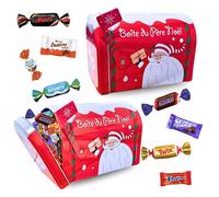 2 Boîtes du Père Noël remplies de 40 chocolats assortis | Kinder, Milka, Daim, Celebrations | Cadeau gourmand de fin d’année