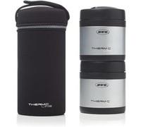 Jané Lot de 2 récipients isothermes en acier inoxydable de 500 ml, utilisation indépendante, fermeture hermétique, housse de transport incluse