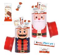 2 Boites Père Noël/Casse-Noisette garnies de 30 chocolats Kinder Country, Maxi, Schokobons et Mini Bueno | A Offrir en Fin d'Année
