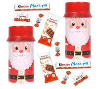 2 Boites Père Noël garnies de 30 chocolats Kinder Country, Maxi, Schokobons et Mini Bueno | A Offrir en Fin d'Année