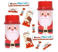 2 Boites Père Noël garnies de 30 chocolats Kinder Country, Maxi, Schokobons & mini Bueno | Idéal pour déposer sous le sapin