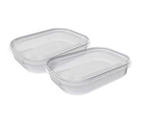 Plast Team 15930101 frischaltebox Helsinki-Lot de 2 boîtes avec Couvercle Transparent/Transparent 2 x 700 ML