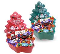 2 Boîtes Sapin ""Joyeux Noël"" garnies de 80 chocolats Kinder, Daim, Milka & Célébrations | Idéal à partager en famille