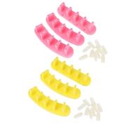 2 Boîtes Support D'entraînement pour Ongles, Présentoir à Capsules | Lot de 10 Faux Ongles, Usage Maison ou Comptoir, Rose et Jaune
