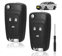 2 Boîtier pour Clé de Voiture de Remplacement, Coquille de Télécommande de Voiture avec Tournevis de Précision, 3 Boutons Coque Clé à Rabat Pliable Compatible avec Opel Insignia Astra J Vauxhall Mokka
