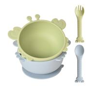 2 Bols à Ventouse en Silicone pour Bébé avec 2 Cuillères &2 Fourchettes | Anti-Fuite et Anti-Dérapant | BPA Libre, Lavable au Lave-Vaisselle | Idéal pour DME (Diversification Menée par l'Enfant)
