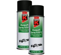 2 Bombes De Peinture Pour Échappement De Voiture Moto Auto K 400ml Noir