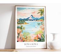 2 Bora Bora Poster Tahiti Poster Beach Poster Tropical Poster Wall Art Home Decor South Pacifi Poster A2 - Décoration murale inspirante et motivante pour la vie quotidienne Citation encourageante de