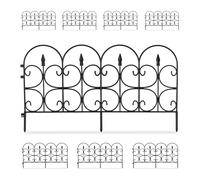 2 Bordures de Jardin, Plastique, H x L : 38 x 68 cm chacune, Bordure de Jardin, clôture décorative à enfoncer, Noire
