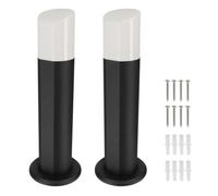 2 bornes éclairage extérieur - Hauteur 45cm - Corps aluminium - étanche IP54 - pour ampoule E27 - Potelets pour allée et jardin