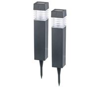Lunartec Bornes lumineuses solaires à LED - Capteur de luminosité - Carrées x2