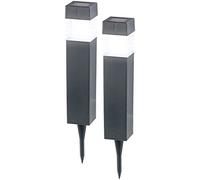Lunartec Bornes lumineuses solaires à LED - Capteur de luminosité - Carrées x2