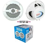 2 Boss Audio MR50W Haut-Parleurs Marins 135 MM 4 Ohm 90 DB + 5 Sticker Hommage