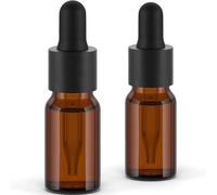 2 Botellas con cuentagotas Cristal Ámbar para Aceites Esenciales, Masajes, Aromaterapia, Botella de Laboratorio 30 ml