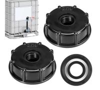 2 Bouchon IBC S60x6 Couvercle de Vanne deVidange Adaptateur Cuve 1/2 Pouce | 1000l Accessoires de Réservoir S60x6 Adaptateur IBC Bouchon Interrupteur AntiFuite Résistant Aux Fortes Pressions Alcalis
