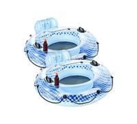 : 2 bouées gonflables avec dossier et support pour boisson