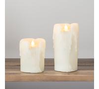 2 Bougies Cierges d’Église Effet Cire Coulante à Piles