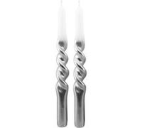 2 bougies flambeau torsadé blanc 28.8cm 9h argent - générique 13553-80 Gris G