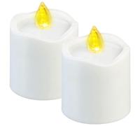 2 bougies LED effet flamme avec capteur dobscurité - coloris blanc [Pearl]