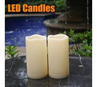 2 bougies LED sans flamme avec minuterie pour l'intérieur et l'extérieur, bougies à réchaud LED en plastique de 11,5 cm de haut