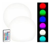 Lunartec 2 boules lumineuses à LED solaires télécommandées RVBB / 60 lm / IP67 / Ø 20 cm