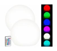 Lunartec 2 boules lumineuses à LED solaires télécommandées RVBB / 60 lm / IP67 / Ø 30 cm